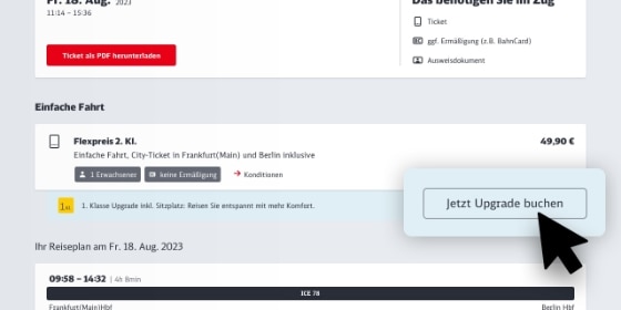 Bahncard 100 2 Klasse Auf 1 Klasse Upgraden 1. Klasse-Upgrade im Fernverkehr